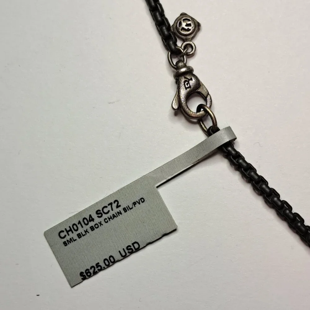 David Yurman Silver Small Black Box Chain - Picture 2 of 4